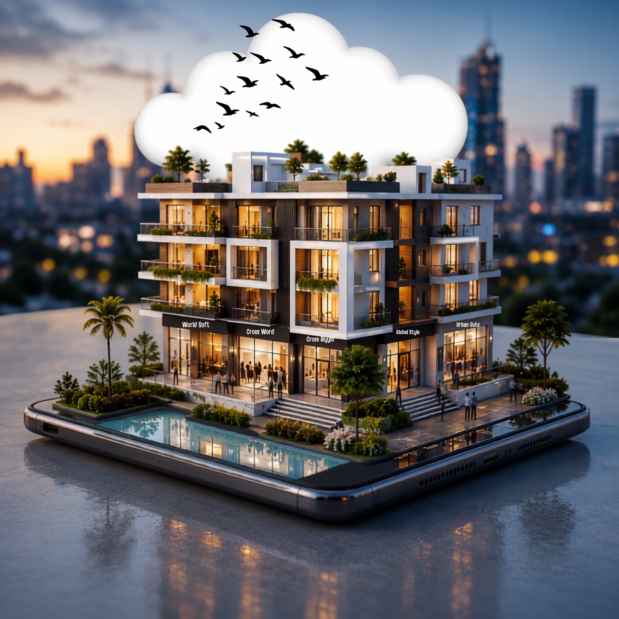Modern residential project representing 2 BHK flats in Moshi
